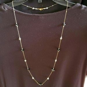 Silver and Black Necklace